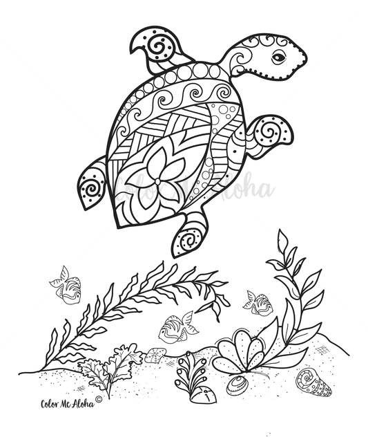 Coloring Page of Sea Turtle