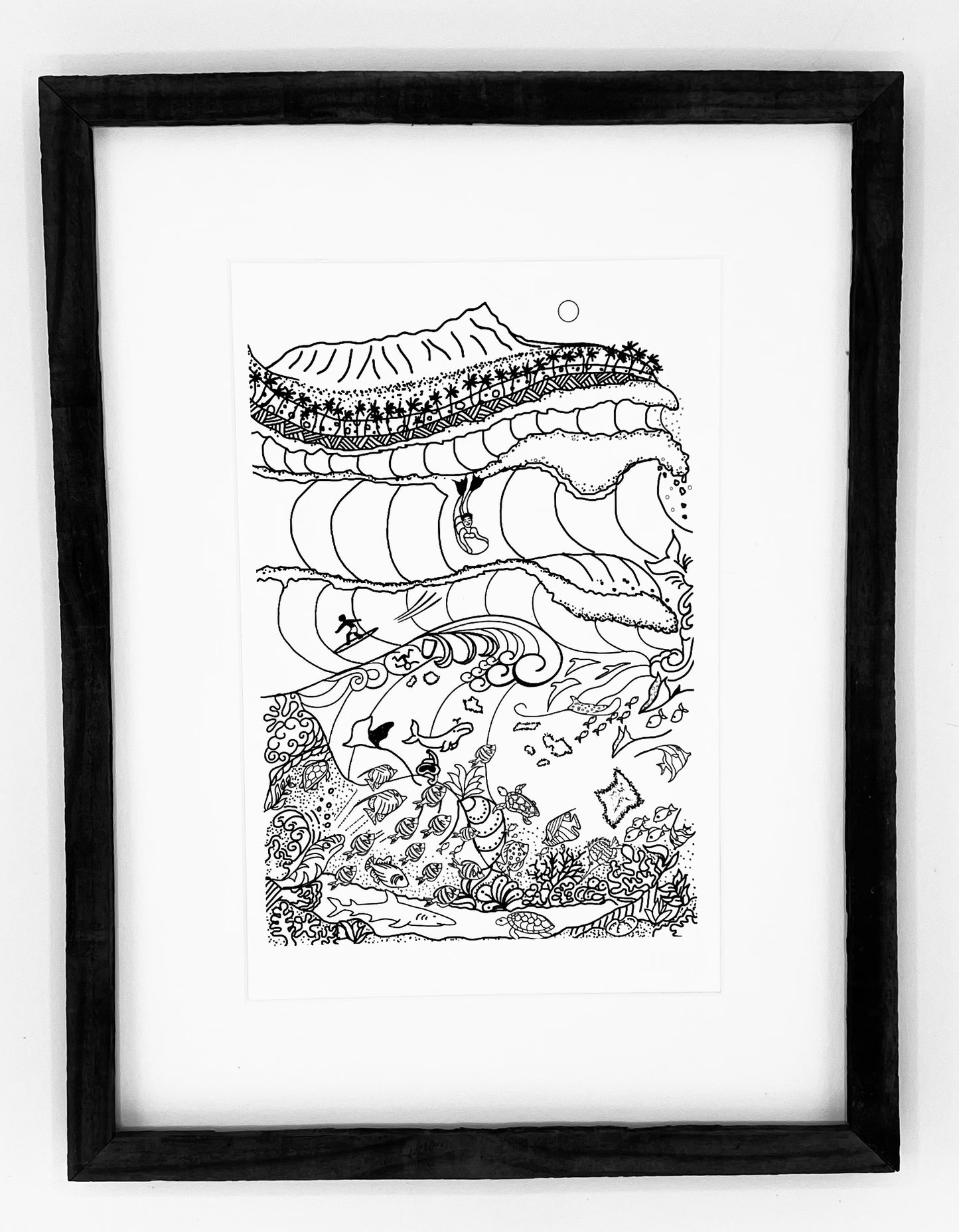 Prints - "Waikiki" Cora Gone Surfing (7.5 X 11.5)