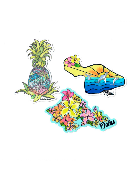 Sticker Bundle ( Pineapple,Oahu, Maui )
