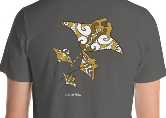 T-Shirt - Unisex t-shirt tribal Manta Rays in color