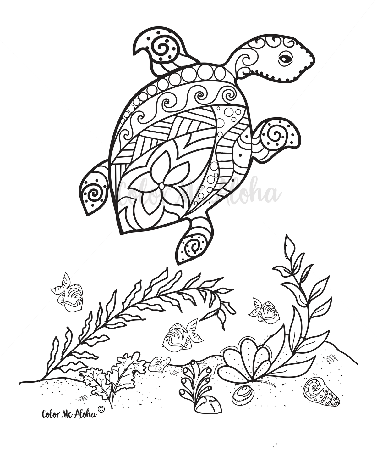 Native Turtle Coloring Tribal Turtle Coloring Page INSTANT DOWNLOAD Coloring Page Simple