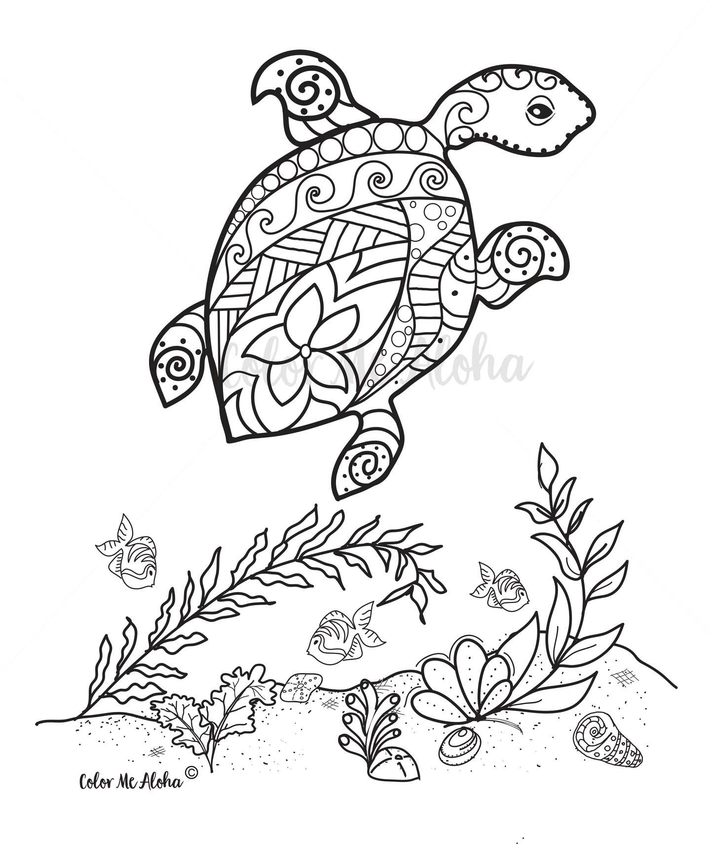 Coloring Page of Sea Turtle